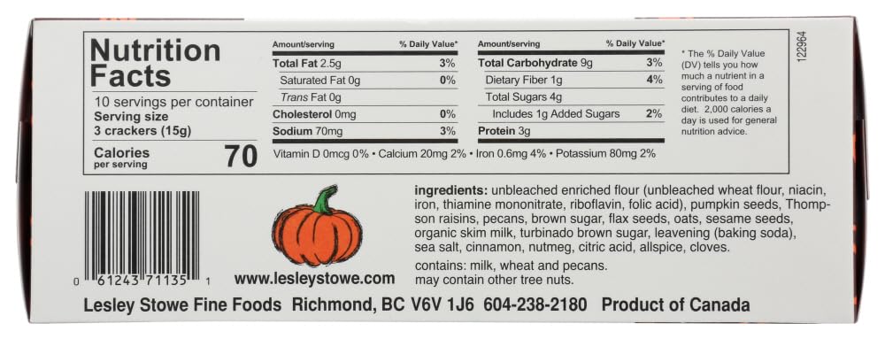 LESLEY STOWE Pumpkin Spice Crisps, 5.3 OZ