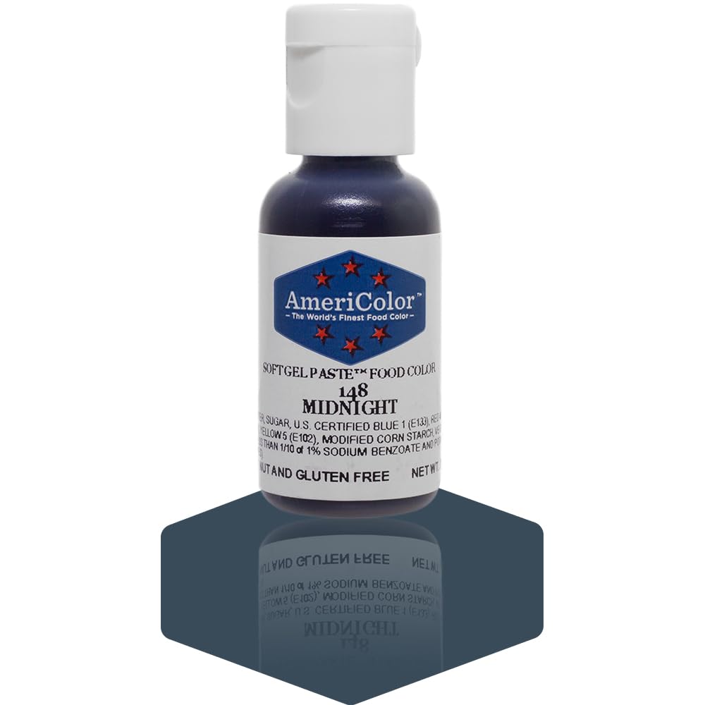 AmeriColor Soft Gel Paste Food Color, Midnight, 0.75 Ounce Bottle