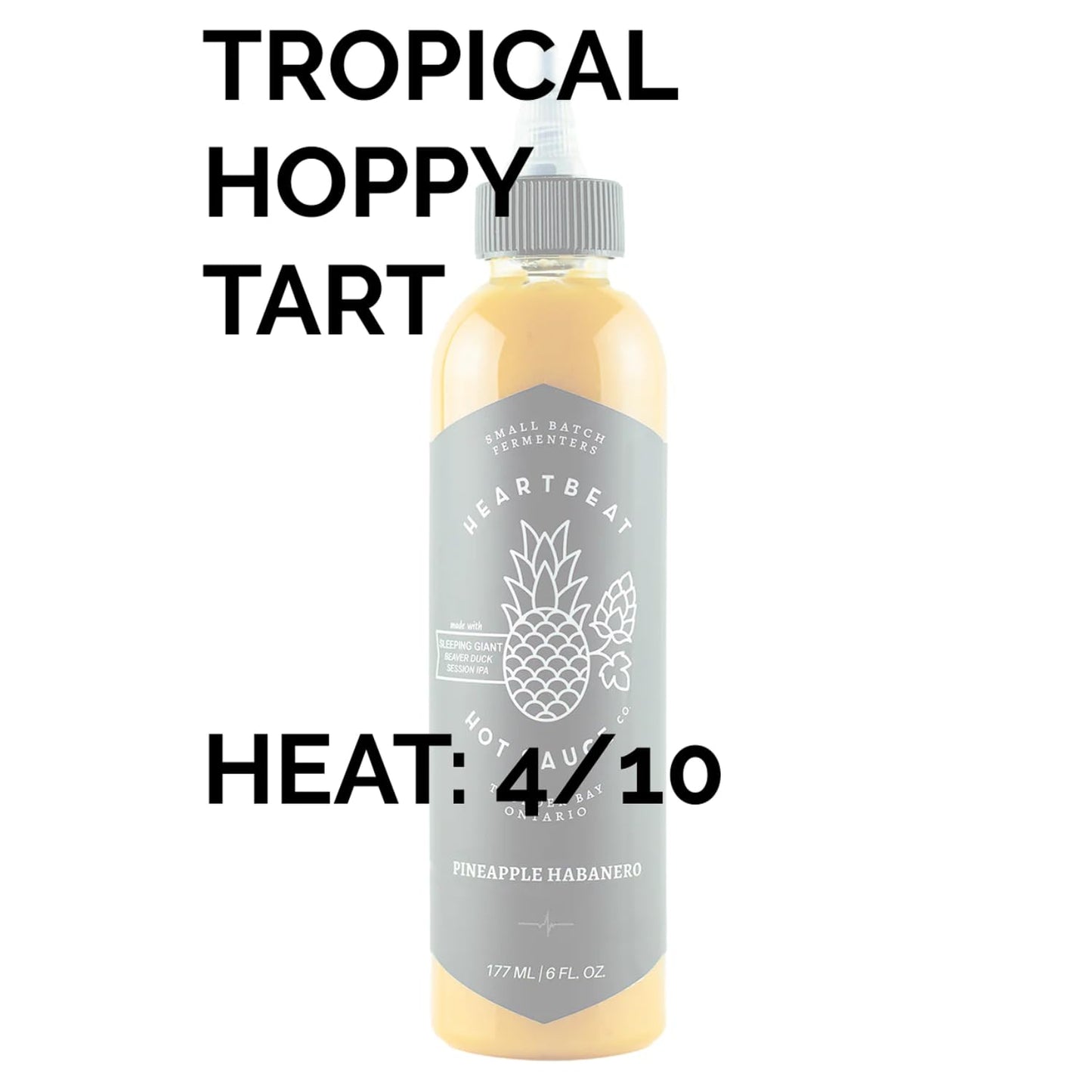 HEARTBEAT HOT SAUCE CO. Pineapple Habanero Hot Sauce, 6 Fl Oz, Pack of 1