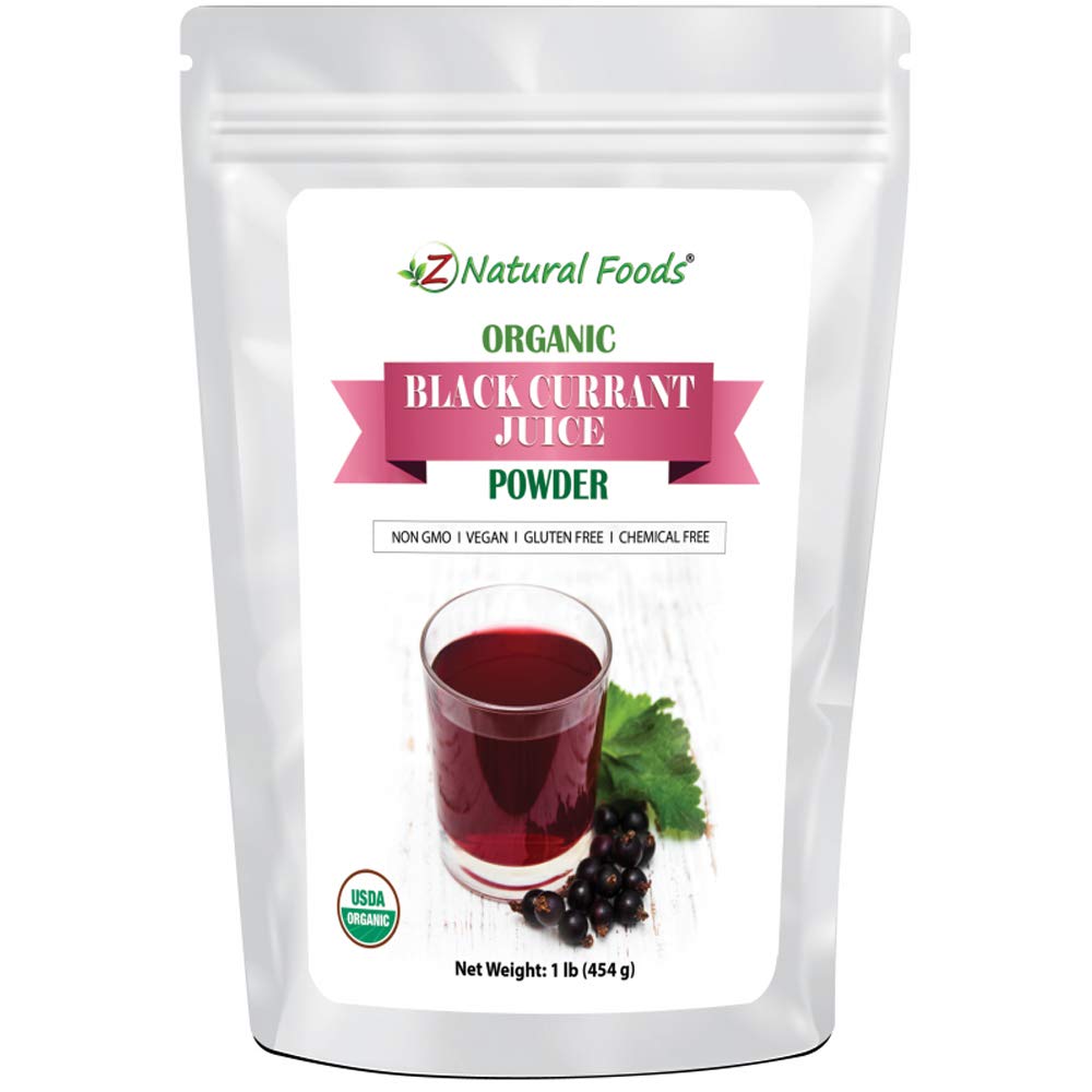 Z Natural Foods Organic Black Currant Juice Powder - Non-GMO, Gluten-Free, Vegan, 1 lb