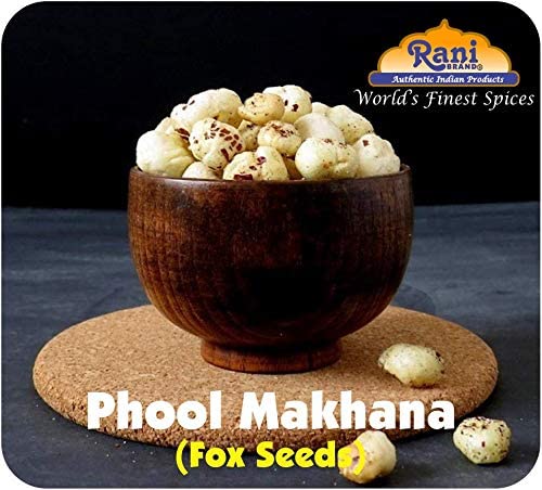 Rani Jumbo Phool Makhana (Fox Nut/Popped Lotus Seed) Plain Raw Uncooked 3.5Oz (100G) ~ All Natural | Vegan | No Colors | Gluten