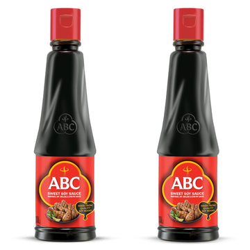 ABC Sweet Soy Sauce - 9.2 Fl Oz (2 Pack) - BBQ Marinade, Dip, Stir Fry - Vegan Black Dark Soy Glaze - Healthy and Authentic Indo