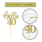 Gold Glitter 40Th Birthday Cupcake Toppers 40Th Birthday Celebrating Party Decorations - Set Of 24
