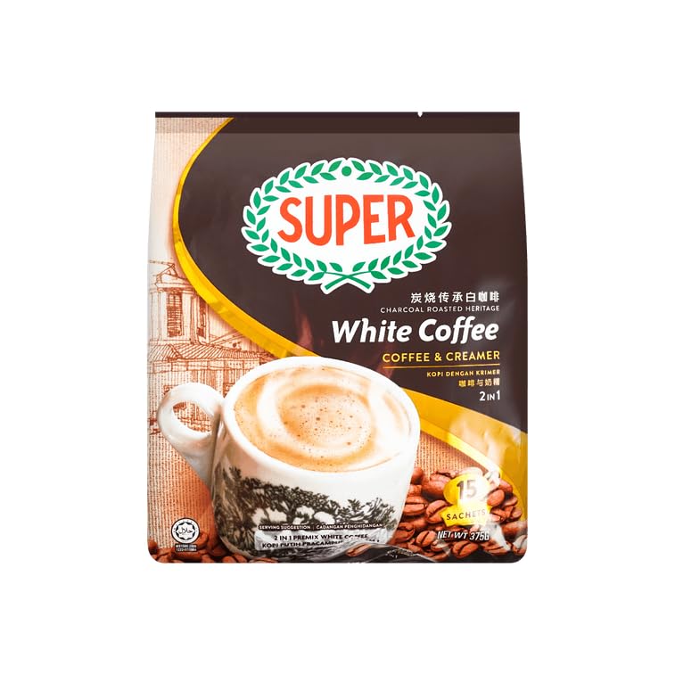 Super 2in1 Charcoal Roasted White Coffee & Creamer, 13.2 Ounce Pack