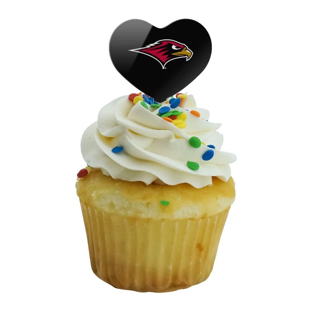 GRAPHICS & MORE Cupcake Picks Set of 6, Acrylic, Seattle University Color, Model CUPCAKE.HEART.CLCSEU.Z007491