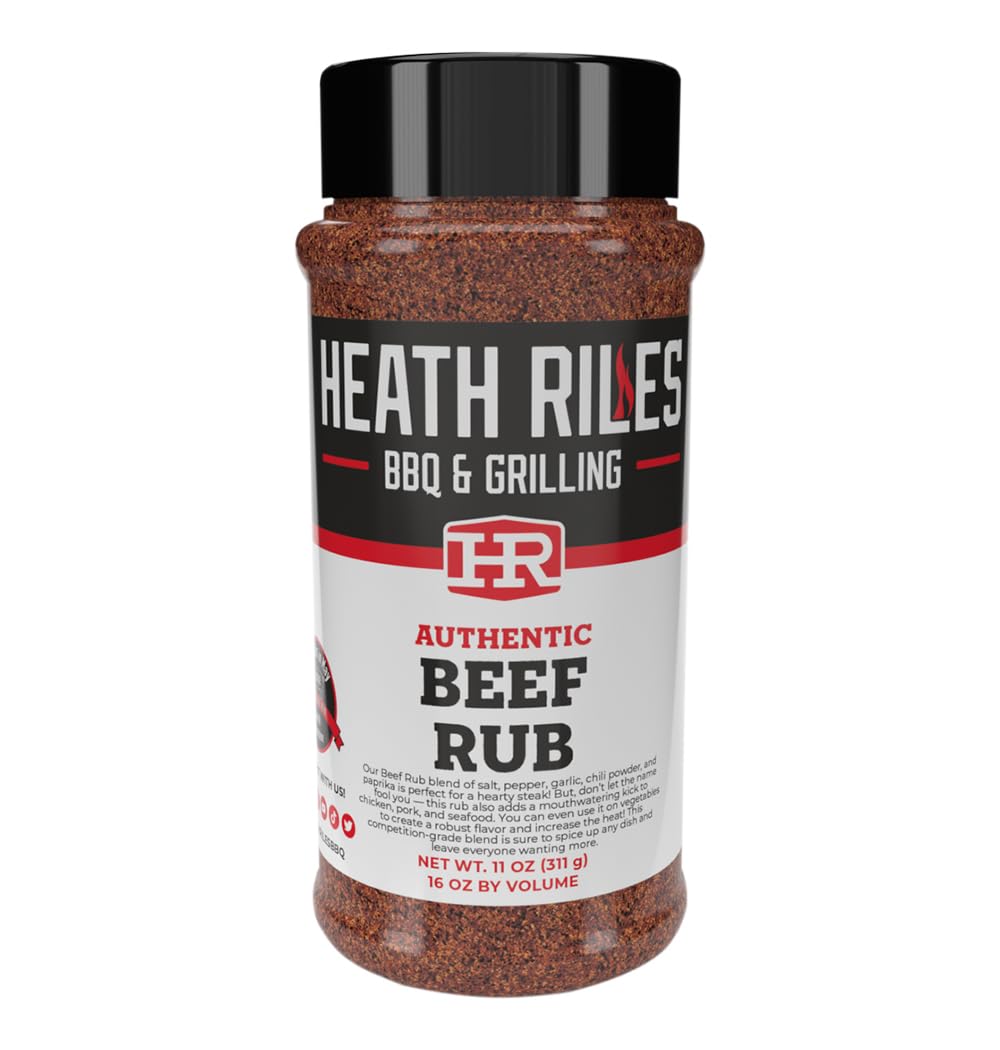 Heath Riles BBQ Beef Rub Seasoning, Shaker Spice Mix, 11 oz.