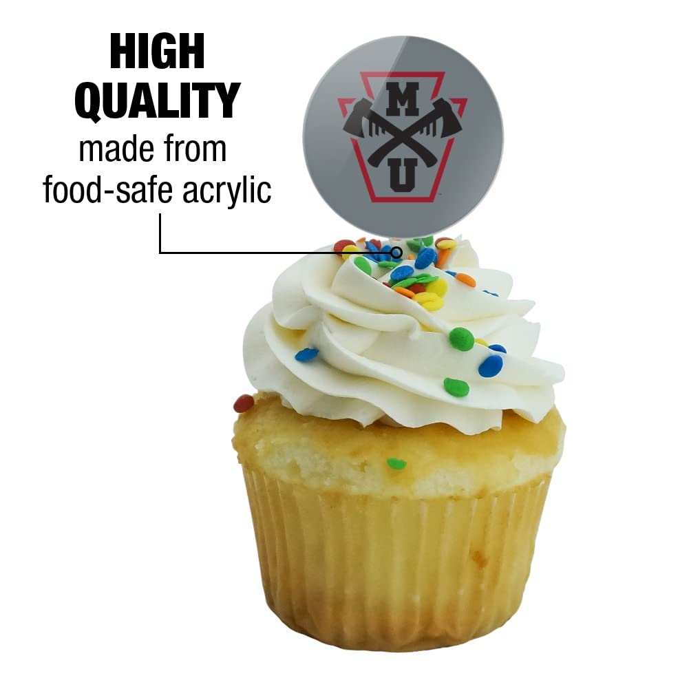 Mansfield University Secondary Logo Cupcake Picks Toppers Decoration Set Of 6
