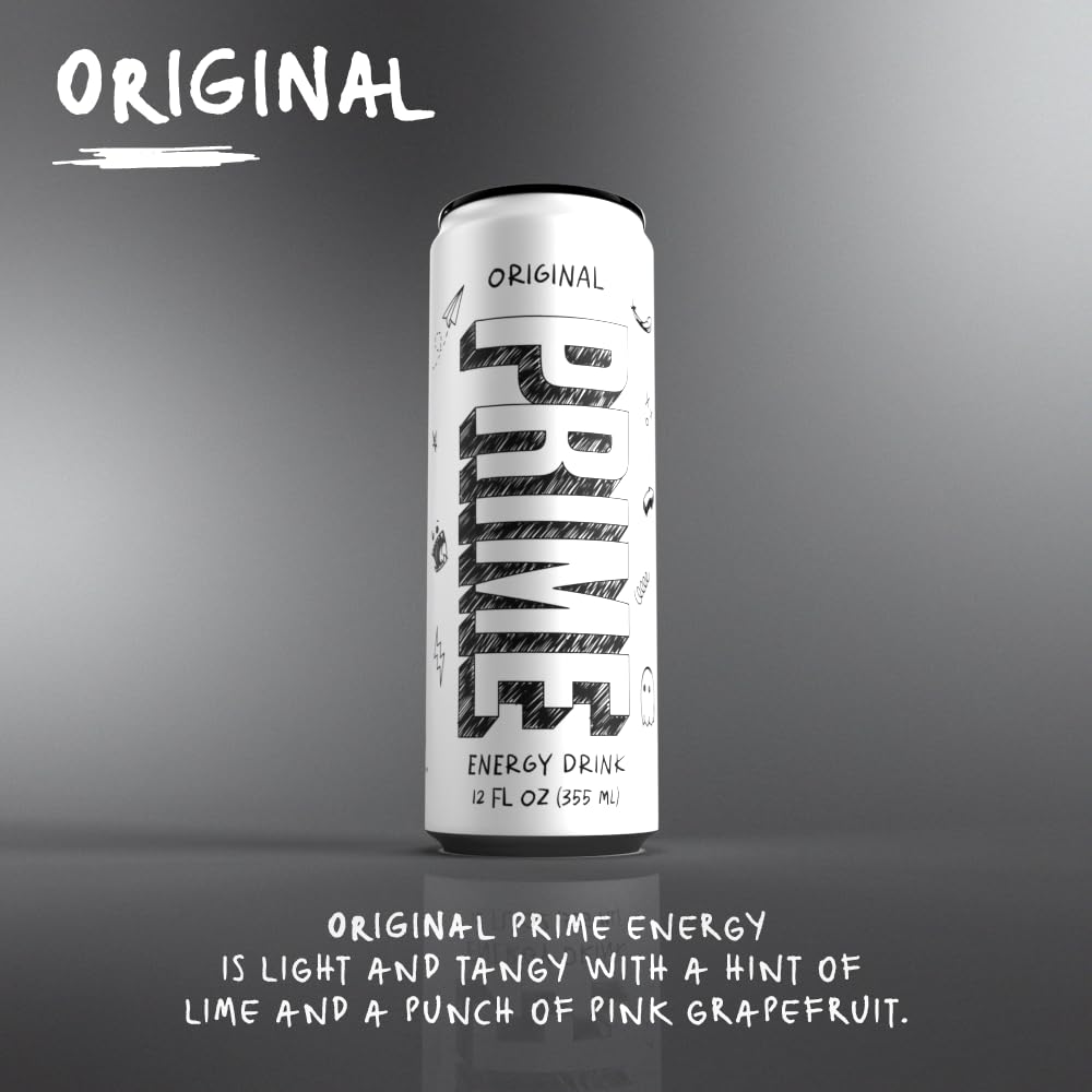 Prime Energy Original, Zero Sugar Energy Drink, Preworkout Energy, 200Mg Caffeine With 355Mg Of Electrolytes And Coconut Water For Hydration| Vegan, Gluten Free, 12 Fluid Ounce |24 Pack