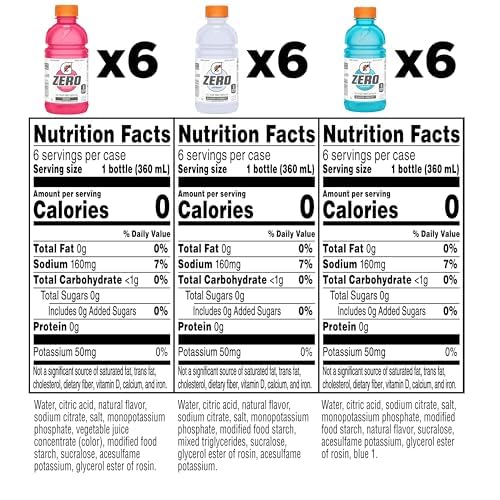 Gatorade Zero Flavor Variety Pack  12 Fl Oz Bottles  18 Pack