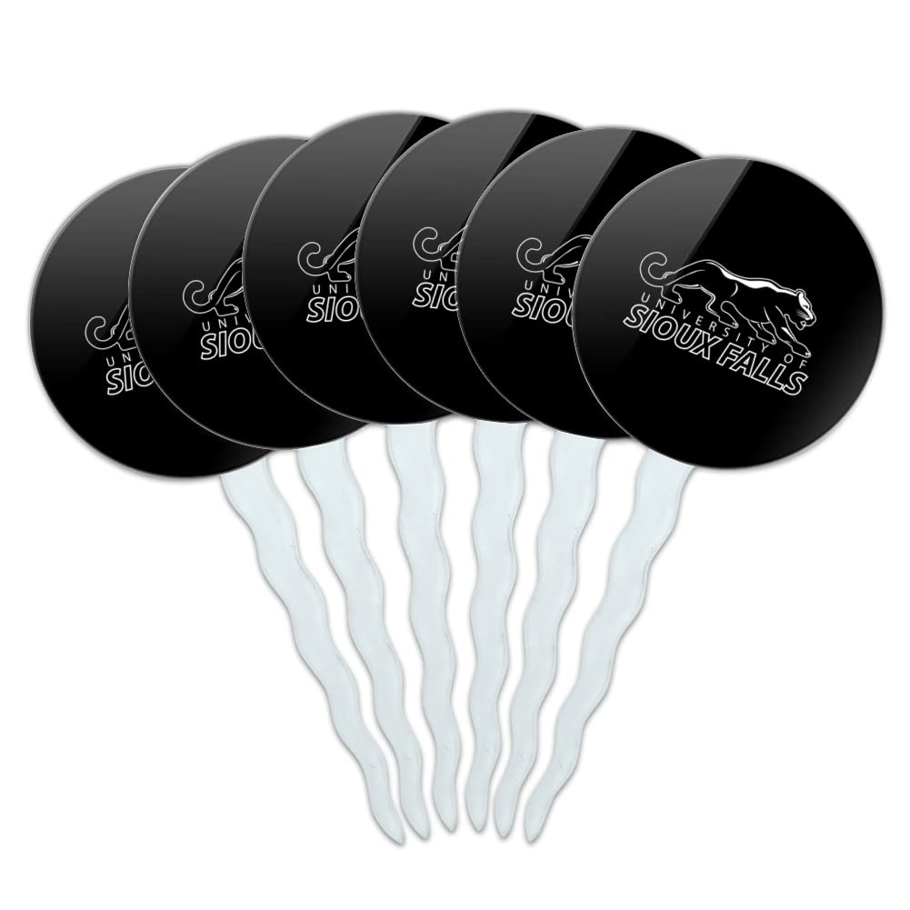 University of Sioux Falls Secondary Logo Cupcake Picks Toppers Decoration Set of 6