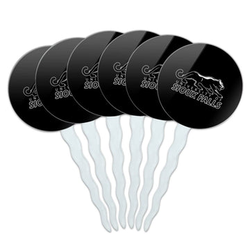 University of Sioux Falls Secondary Logo Cupcake Picks Toppers Decoration Set of 6