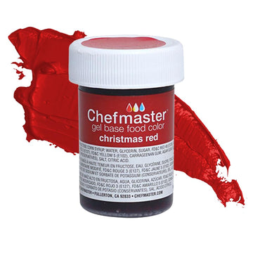 Chefmaster Christmas Red Gel Food Coloring | Vibrant Color | Professional-Grade Dye For Icing  Frosting  Fondant | Baking & Decorating | Fade-Resistant | Easy-To-Use | Made In Usa | 1 Oz