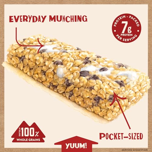 Kodiak Cakes Chewy Granola Snack Bars, S mores, High Protein, 100% Whole Grains, 12 boxes with 5 bars each (60 bars total)