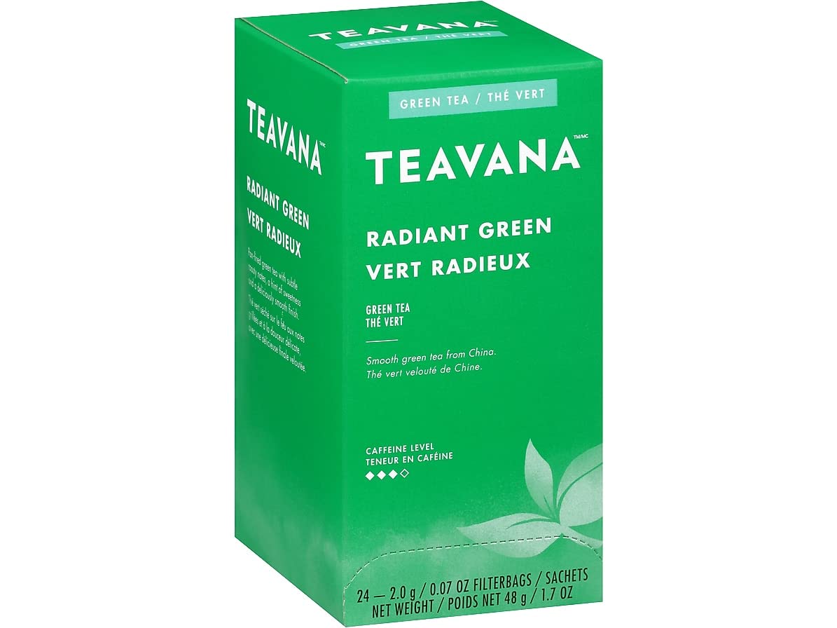 Teavana Radiant Green Tea Bags, 24 Count, Model SBK13089, Green