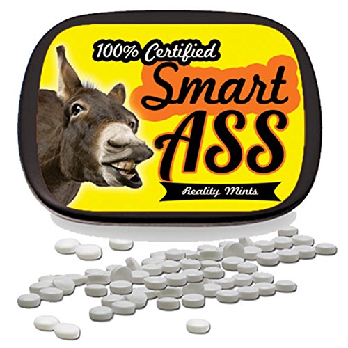 100% Smart Ass Mints - Gift For Sarcastic People - Funny Gifts For Men - Funny Mint Tins - Stocking Stuffers For Friends - Peppe