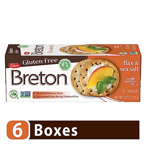Dare Breton Gluten Free Entertaining Crackers, Original with Flax  Gluten Free Party Snacks with no Artificial Colors or Flavors