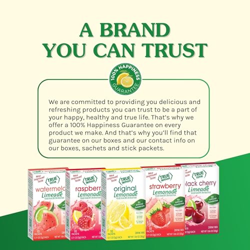 True Lemon Wildberry Lemonade Water Enhancer Drink Mix (12 Pack of 10 Count Boxes), Low Calorie Drink Mix Packets for Water, Pow