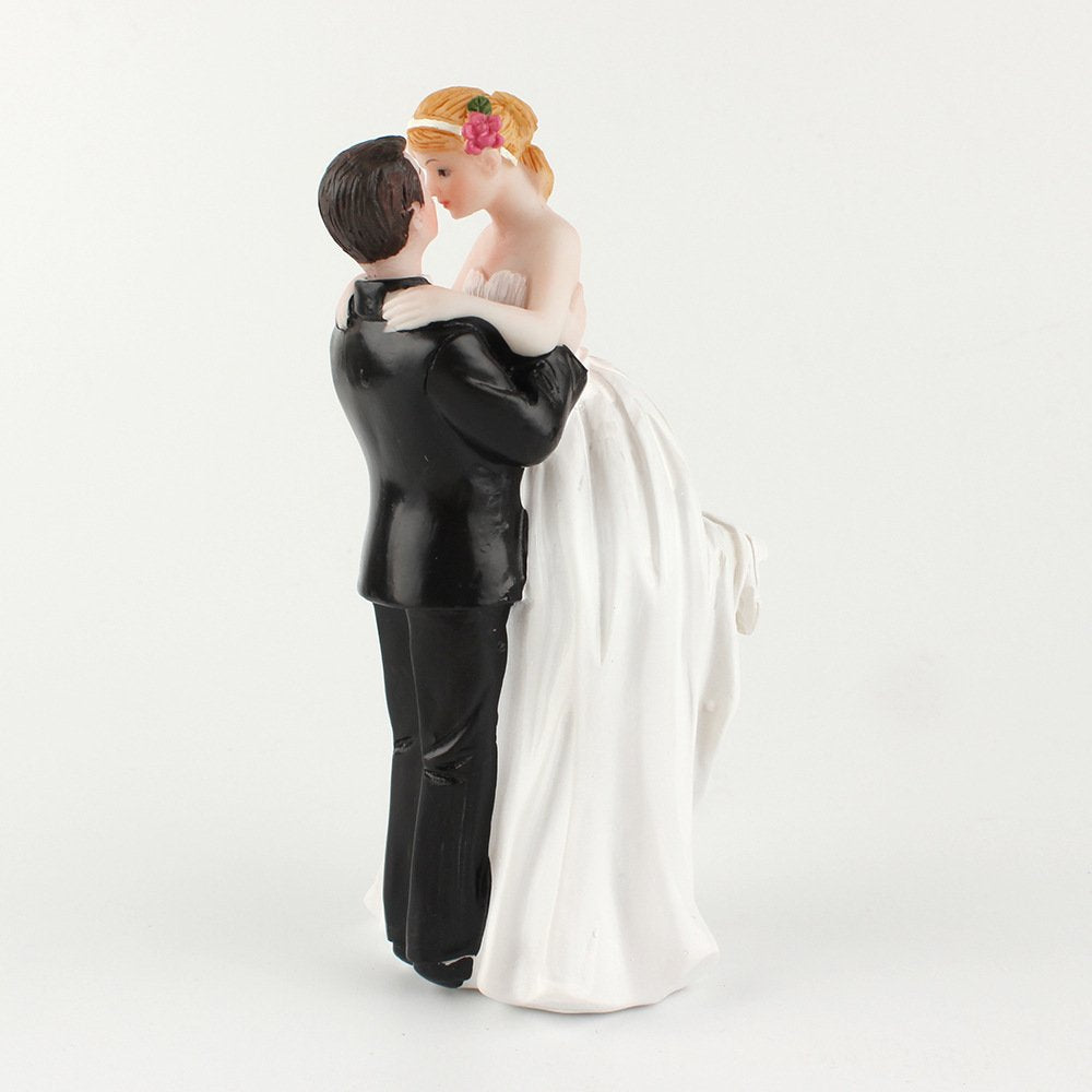 Bride & Groom Wedding Cake Topper, Wedding And Engagement Party Fun Wedding Couple Figurines Decorations Gifts (Groom Lift Bride
