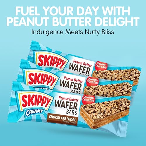 SKIPPY Creamy Peanut Butter & Chocolate Fudge Wafer Bars 22 individule wrapped bars