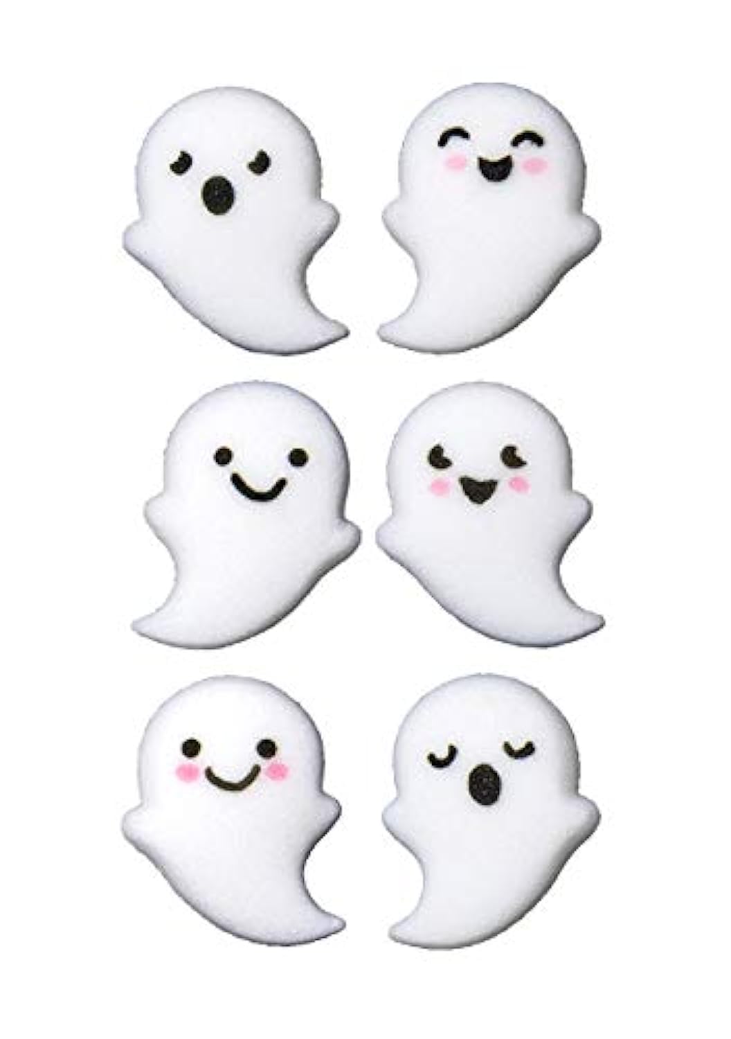24 Ct. Halloween Ghost Buddies Assortment Edible Sugar Decorations Toppers Cupcake