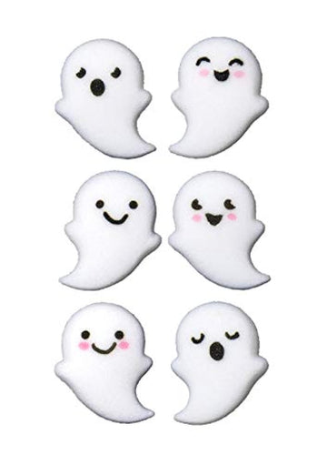 24 Ct. Halloween Ghost Buddies Assortment Edible Sugar Decorations Toppers Cupcake