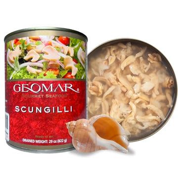 Geomar Scungilli (Sliced Conch) – Wild-Caught By Divers - Ready-To-Eat Seafood Delicacy– 29 Oz Per Can
