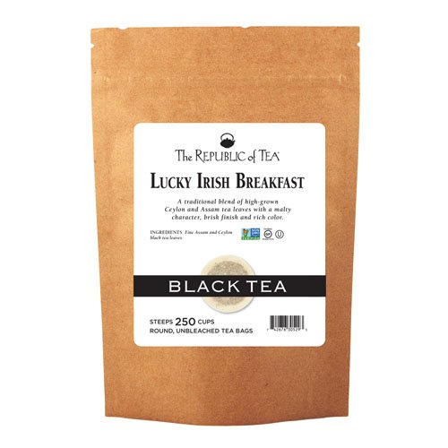 The Republic of Tea Lucky Irish Breakfast Black Tea Bags, Naturally Caffeinated, 250 Count