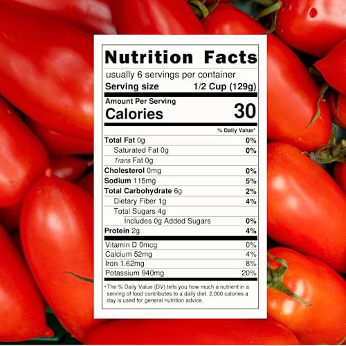Large Can, La San Marzano Peeled Plum Tomatoes In Puree With Basil Leaf, 106 Oz (#10 Can), Premium Quality, 100% Product Of Ital