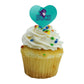 GRAPHICS & MORE Cupcake Picks Set of 6, Acrylic, Florida Southwestern State College Heart Love Decoration, Model CUPT.HRT.ACR.6PK.CLCFSW500B