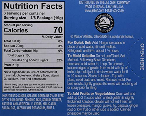 Starburst Gelatin - Blue Raspberry, 3.91 Ounce Box (Pack of 24)