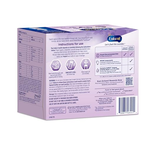 Enfamil NeuroPro Gentlease Baby Formula, Brain Support that has DHA, HuMO6 Immune Blend, Designed to Reduce Fussiness, Crying, G