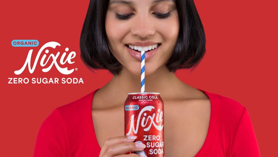 Nixie Organic Zero Sugar Soda  Classic Cola  0 Sugar  0 Calories  Healthy Soda Pop  Non-GMO  40mg Caffeine  12oz Can (1 Count)