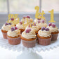 24Pack First Birthday Cupcake Topper - Glitter Gold One Cupcake Picks,1St Birthday Cupcake Decorations Supplies (Gold)