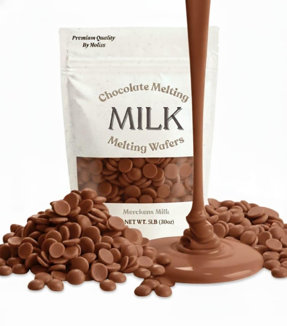 Milk Chocolate Melting Wafers 5Lb - Smooth And Creamy  Perfect For Dipping  Baking  Candy Making  And Decorating Desserts - Ideal For Fountains  Coating  And Molded Chocolates. (Milk 80Oz)