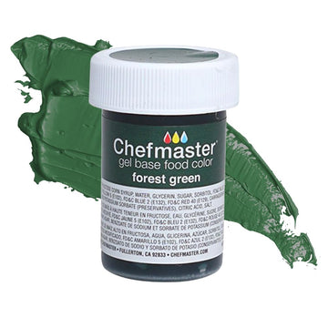 Chefmaster Forest Green Gel Food Coloring | Vibrant Color | Professional-Grade Dye For Icing  Frosting  Fondant | Baking & Decorating | Fade-Resistant | Easy-To-Use | Made In Usa | 1 Oz