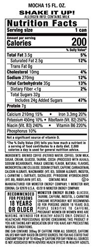 Monster Energy Java 300 Triple Shot Coffee, Rich Brown, 15 Fl Oz, Pack of 12