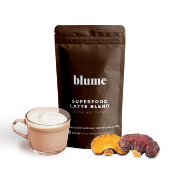 Blume Reishi Hot Cocoa Blend - Stress Soothing Superfoods Mushroom Latte With Brain Boosting Adaptogen Organic Cocao - Organic,