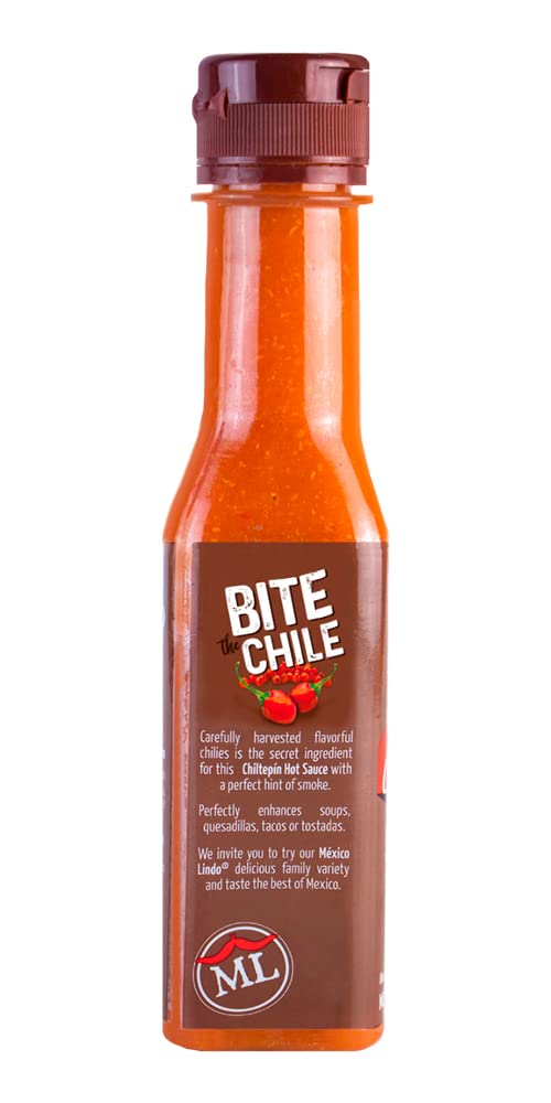 Mexico Lindo Chiltepin Hot Sauce | 14,200 Scoville Level | Traditional Spicy Flavor | 5 Fl Oz Bottles (Pack of 3)