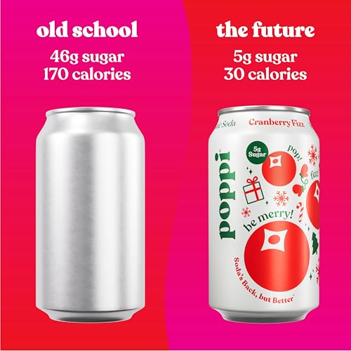 Poppi Sparkling Prebiotic Soda Beverage with Apple Cider Vinegar  Seltzer Water and Fruit Juice  Naughty or Nice Variety Pack  12 Fl Oz  Pack of 12  Packaging May Vary