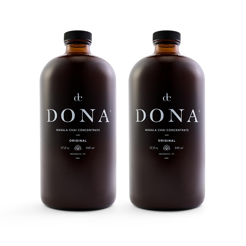 Dona Original Masala Chai Concentrate, Small-Batch, Single-Origin Spices, Hot Or Iced Chai, 32 Fl Ounce Bottles (Pack Of 2)