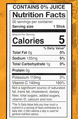 Sqwincher Zero Qwik Stik, Sugar Free, Low Calorie, Low Sodium Electrolyte Powder Hydration Drink Mix, Orange, .11 0Z Packet (Pack Of 50)