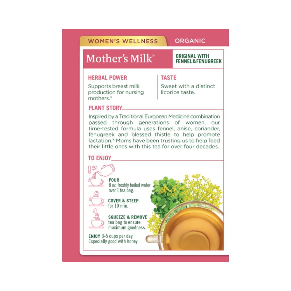 Traditional Medicinals Organic Mothers Milk Herbal Tea, Promotes Healthy (16 Count (Pack of 1))