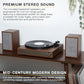 Victrola Harmony - Bluetooth Turntable System- 3-Speed Vinyl Record Player  Stereo Bookshelf Speakers  Mid-Century Modern Design  Audio Technica ATN3600L  Bluetooth Input and Output (Walnut)