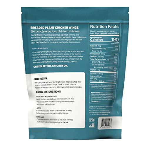 Daring Breaded Plant Chicken Wings, Vegan, 8oz Pouch (Frozen)