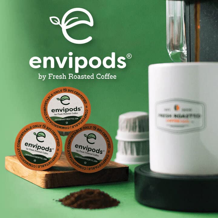 Fresh Roasted Coffee Decaf Pods, USDA Organic, 36 Count, Water-Processed, BPI Compostable, Medium Roast for K-Cup malt-inspired