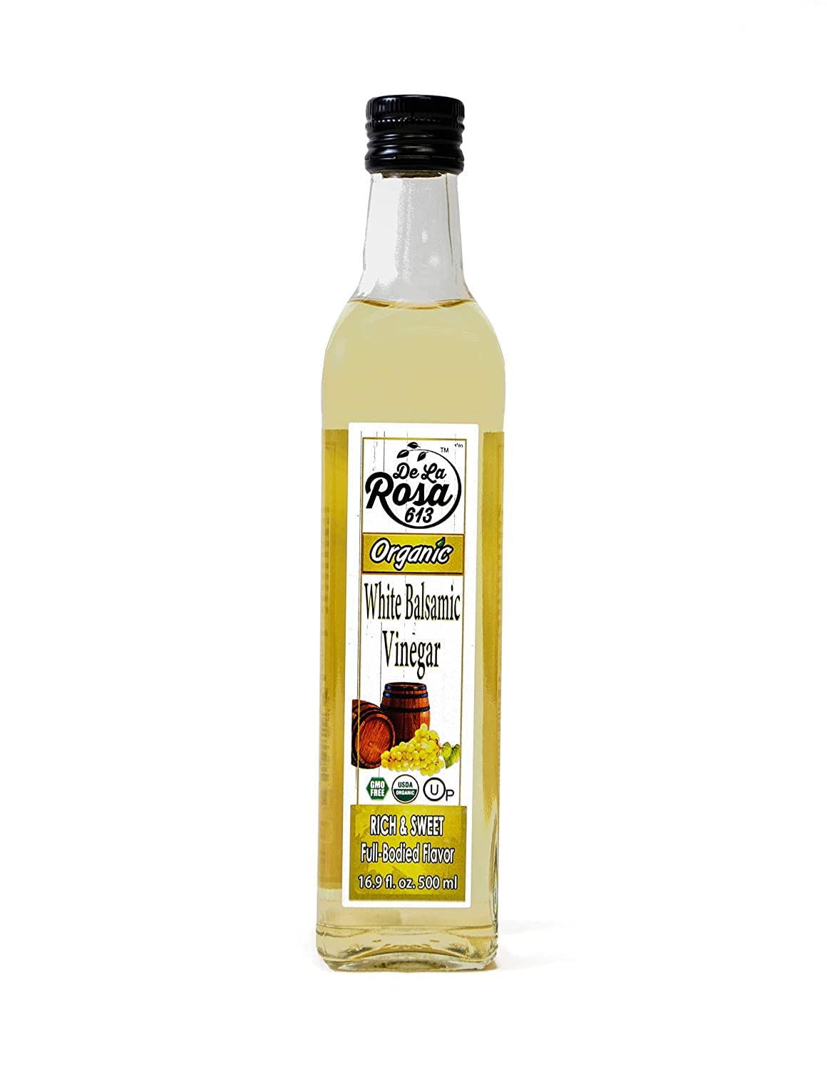 De La Rosa Organic Extra Virgin Olive Oil & White Balsamic Vinegar, 100% Pure, Raw & Unfiltered, Vegan, Kosher, Non-Gmo & Gluten