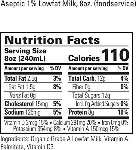 Organic Valley Shelf Stable 1% Milk Boxes, 8 Fl Oz (Pack of 24)