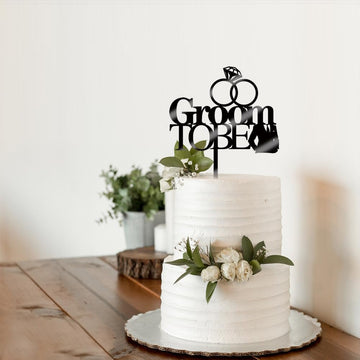 Qertesl Groom To Be Cake Topper,Acrylic Wedding Cake Decoration,Future Mr,Engagement Wedding Bachelor Party Decoration Supplies