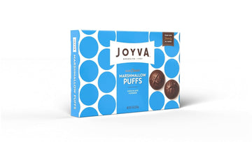 Joyva Classic Marshmallow Puffs | 9oz Boxes | Fluffy Marshmallow Center with Smooth Dark Chocolate Coating | Kosher Parve | Free