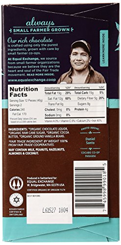 Equal Exchange Organic Dark Chocolate Panama Extra Dark, 2.8 Oz
